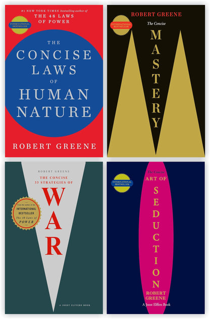 By Robert Greene 4 Book collection set: Concise Laws of Human Nature, The Concise Mastery, The Concise 33 Strategies of War & Concise Art of Seduction