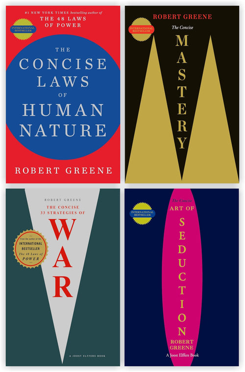By Robert Greene 4 Book collection set: Concise Laws of Human Nature, The Concise Mastery, The Concise 33 Strategies of War & Concise Art of Seduction