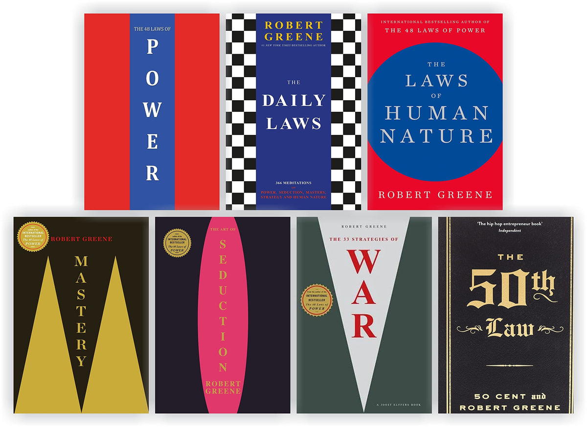 Robert Greene Complete 7 books collection (The 48 Laws of Power; The Laws of Human Nature; The Art of Seduction; Mastery; The 33 Strategies of War; The 50th Law and The Daily Laws)