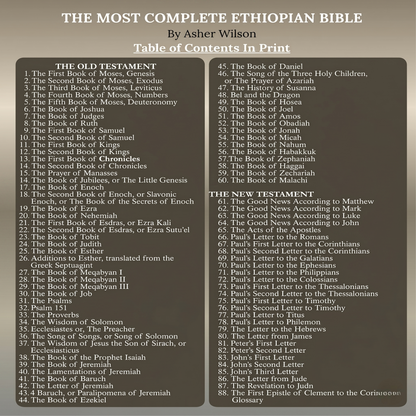 The Most Complete Ethiopian Bible in English, by Asher Wilson